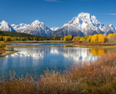 View of Mount Moran and snake river of Grand Teton, Wyoming