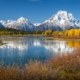 View of Mount Moran and snake river of Grand Teton, Wyoming