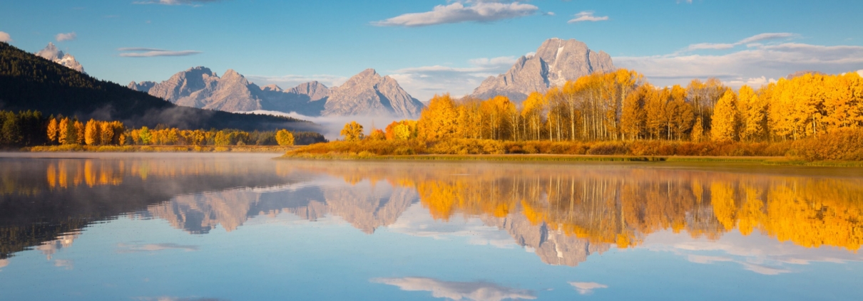 Autumn landscape in Grand Teton National Park in Wyoming