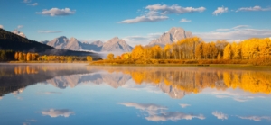 Autumn landscape in Grand Teton National Park in Wyoming