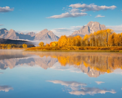 Autumn landscape in Grand Teton National Park in Wyoming
